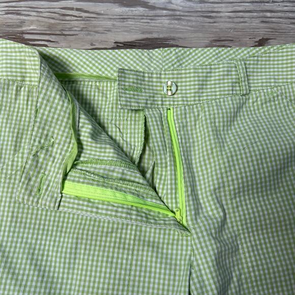 Lilly Pulitzer Green Gingham Pants Size 6 Cotton Stretch Preppy Coastal - Picture 6 of 6